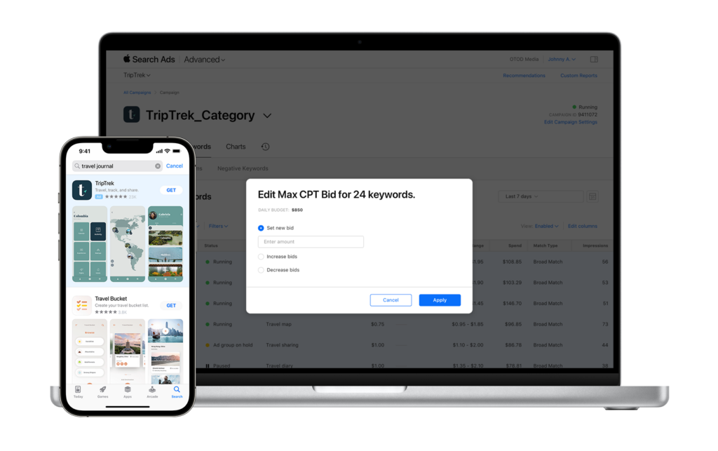 Apple Search Ads Bidding strategy